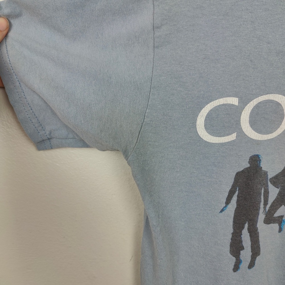 Vintage 2005 Coldplay Twisted Logic Tour T-Shirt Small Blue Graphic Band Tee - Picture 4 of 11